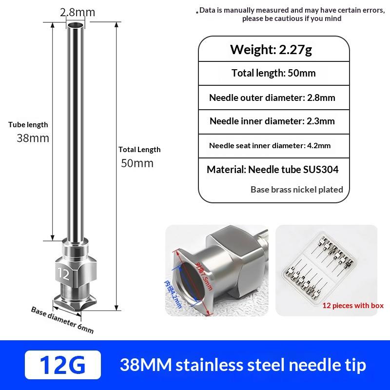 38mm Glue Needle Tube 1.5 Inch Metal Dispensing Nozzle for Thick Liquids Flexible Use for Home Improvement Projects