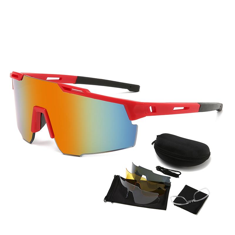 ATM1 PC Lens Sports Sunglasses Kit – UV400 Cycling Glasses with 3 Interchangeable Lenses, Protective Case and Accessories