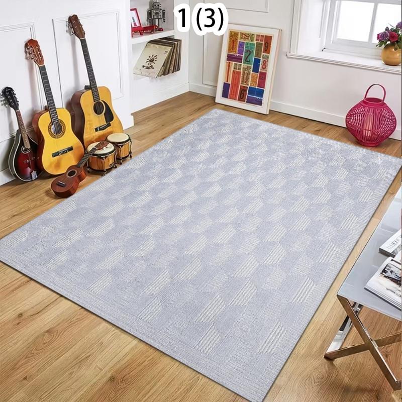 

Minimalist Blush Pink Rug, Soft Non-Slip Washable Area Carpet, Geometric Striped Floor Mat for Living Room Bedroom and Nursery 40x60cm