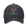Unisex Autism Awareness Respect Love Support  Print Hat Vintage Distressed Denim Washed  Baseball Cap Adjustable