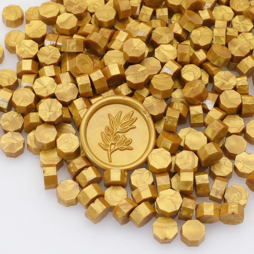 148 Pearlescent Octagonal Sealing Wax Beads - Mixable Colors, 500g Package