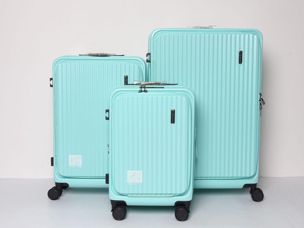 20-inch Front-Opening Trolley Suitcase with Universal Wheels and Password Lock