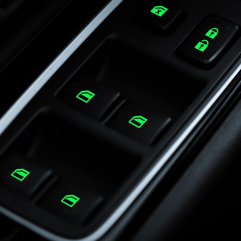 Car Luminous Night Light Switchs Stickers Door Window Lift Button Stickers Car Styling Auto Interior Decoration Button Stickers