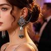 Bohemian Indian Carved Tassel Earrings - Elegant Ethnic Studs for Women
