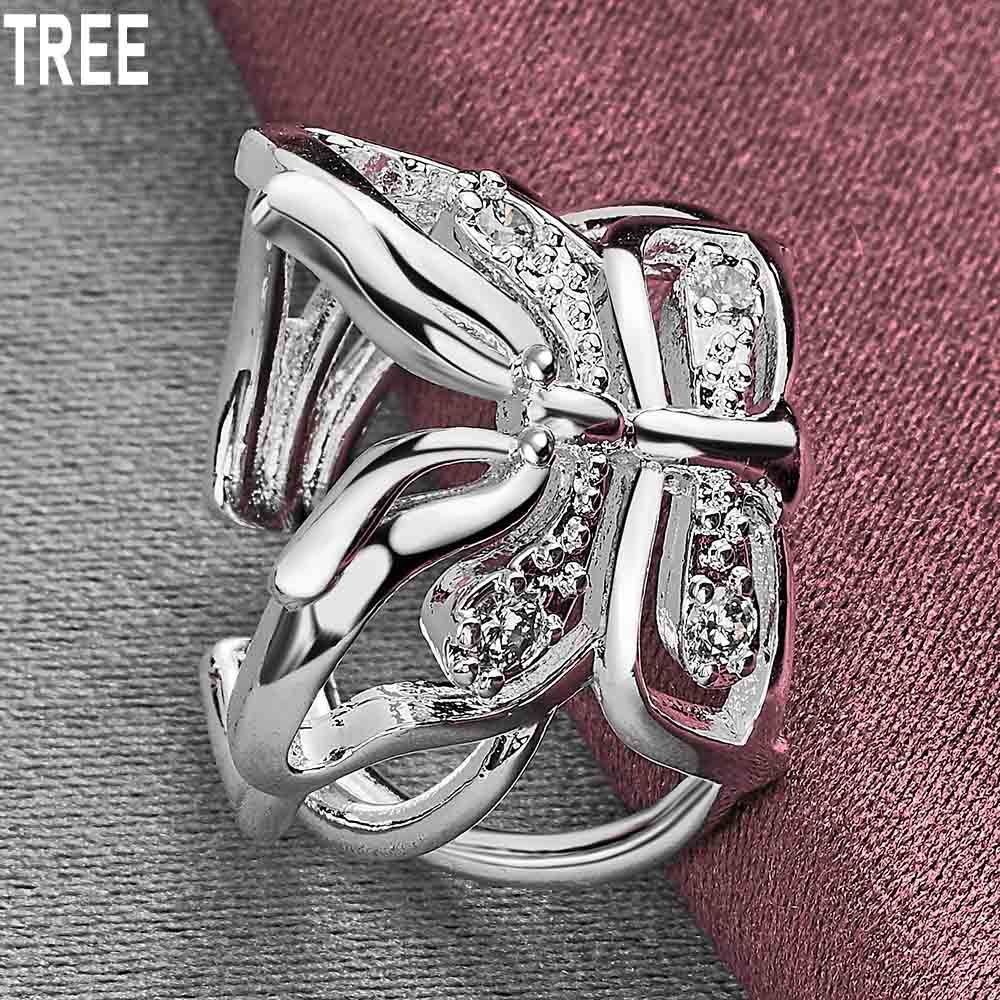925 Sterling Silber Schmetterling AAA Zirkon Ring Exquisite Charme Mode Hochzeit Schmuck