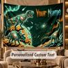 Dinosaur (450) Theme Personalized Tapestry Custom Name Text Wall Hanging Tapestry Home Background Decoration