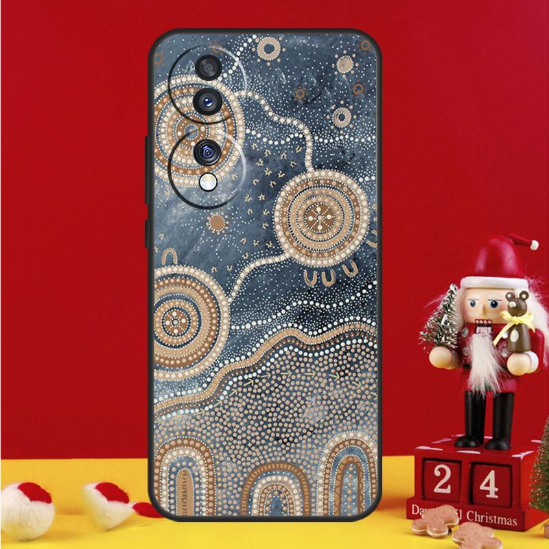 Coque Imprimé Art Aborigène Pour Honor Magic 8 5 6 7 Pro Honor Win RT 50 70 90 200 400 Lite X8c X9b X9c X9a X9d Coque