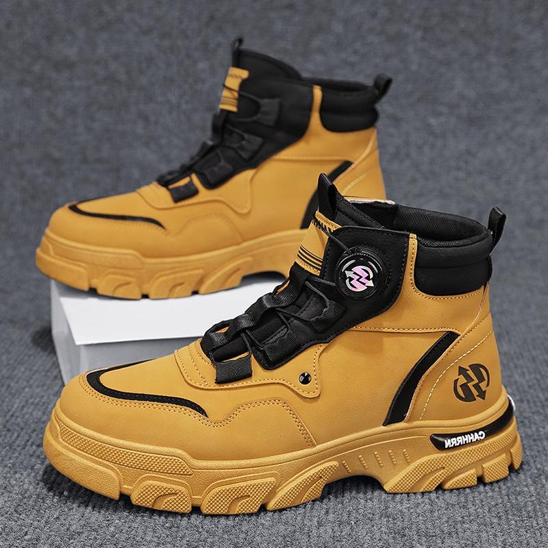 Autumn Shoes for Men Short Boots High Tops Leather Casual Shoes Fashion Desert Ankle Boots