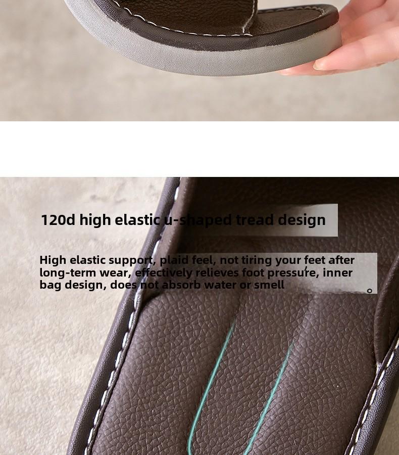 Große Herren-Hausschuhe aus echtem Rindsleder – rutschfest, Sommerkomfort für zu Hause, Übergrößen erhältlich