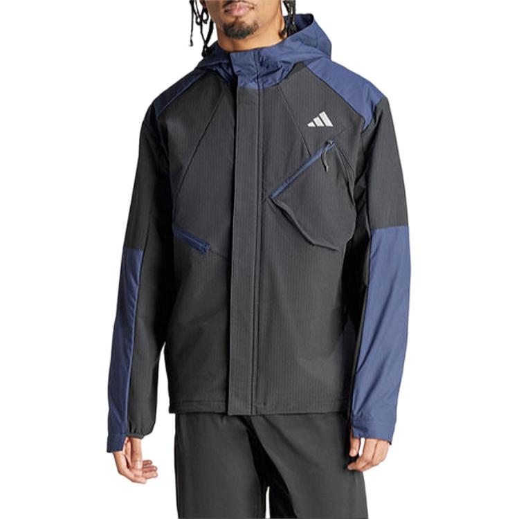 Adidas Woven Hooded Sports Casual Jacket Men Jackets Black IB6387