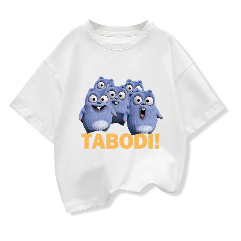 Children's Clothing Grizzy And The Lemmings Tabodi Graphic Short Sleeve T-Shirt 3-12Years Kids Boys O-Neck Loose Tops Tee