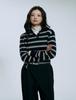 CLEVER FIELD Academy Striped Collared Knit_Black