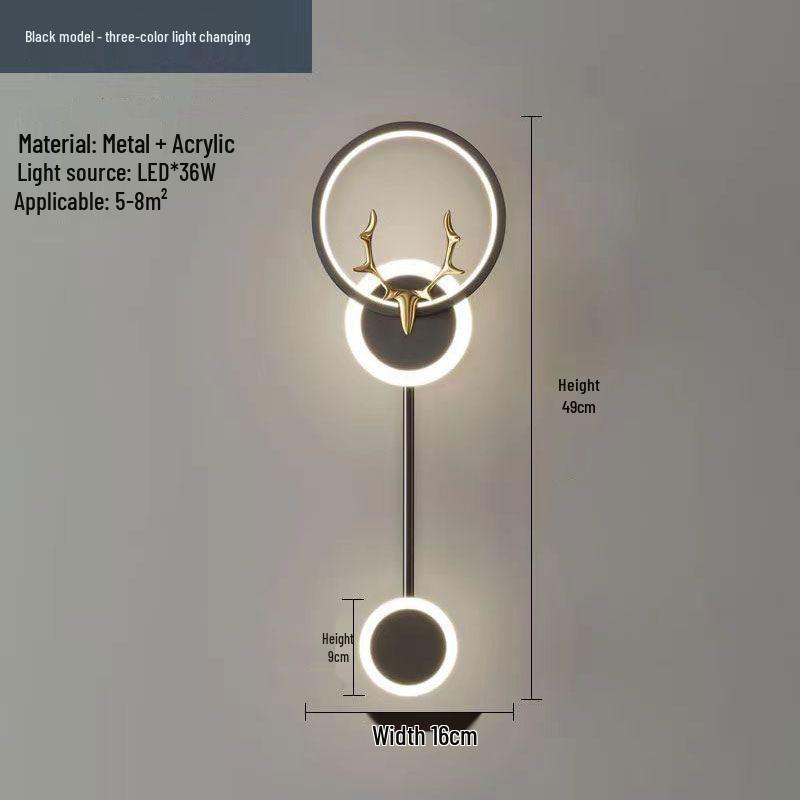 Nordic Deer Head Wall Lamp: Modern Minimalist Light for Bedroom, Corridor, Stair, or Living Room