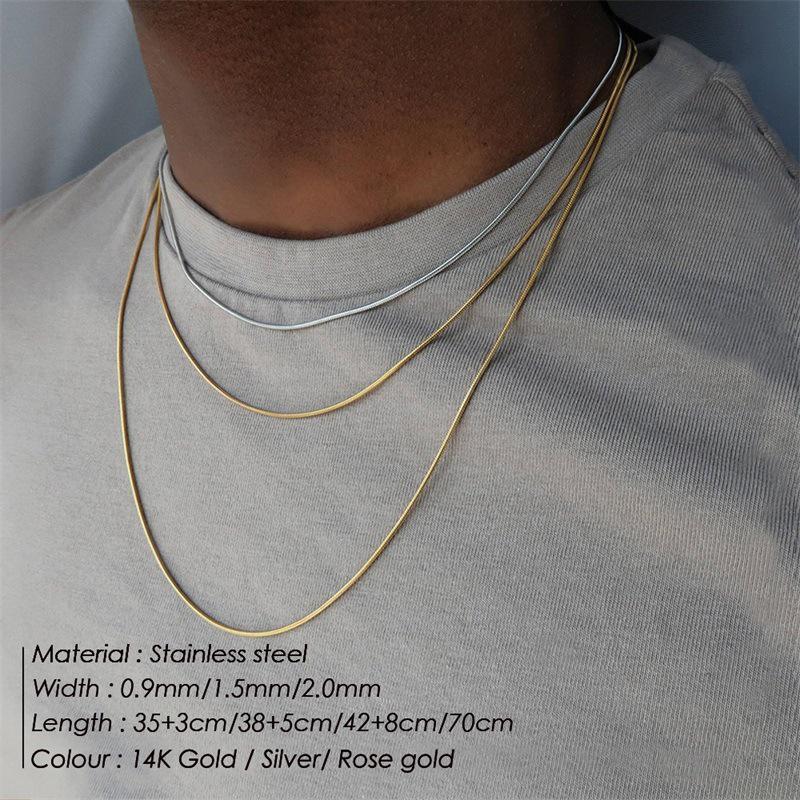 Korean Minimalist Versatile Snake Bone Chain Necklace - Cold Style Stainless Steel Jewelry