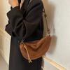 Women'S Retro Underarm Dinner Satchel Plush Frosted Casual Crossbody Bag Creative Shoulder Dumpling Bag Adjustable Shoulder Strap Waterproof Handbag