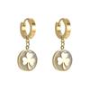 White Mother-of-Pearl Heart Clover Earrings – Trendy Cold Style Jewelry for Women