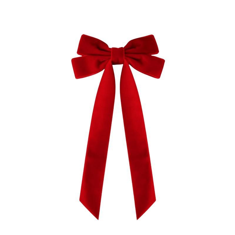 Winter velvet with double bow hair accessories, popular fashion, simple and versatile princess clothing accessories
