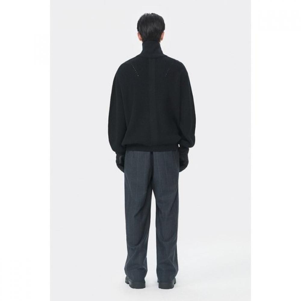 Customellow Black Turtle Neck Half Zip Sweater Black Cwwaw25903bkx
