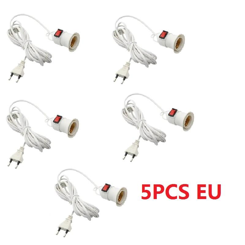 1/5PCS 2.3M E27 Hanging Indoor Plants Light Holder Garden Lampholder Cable EU /US with On/Off Switch Lamp Holder for Desk Light