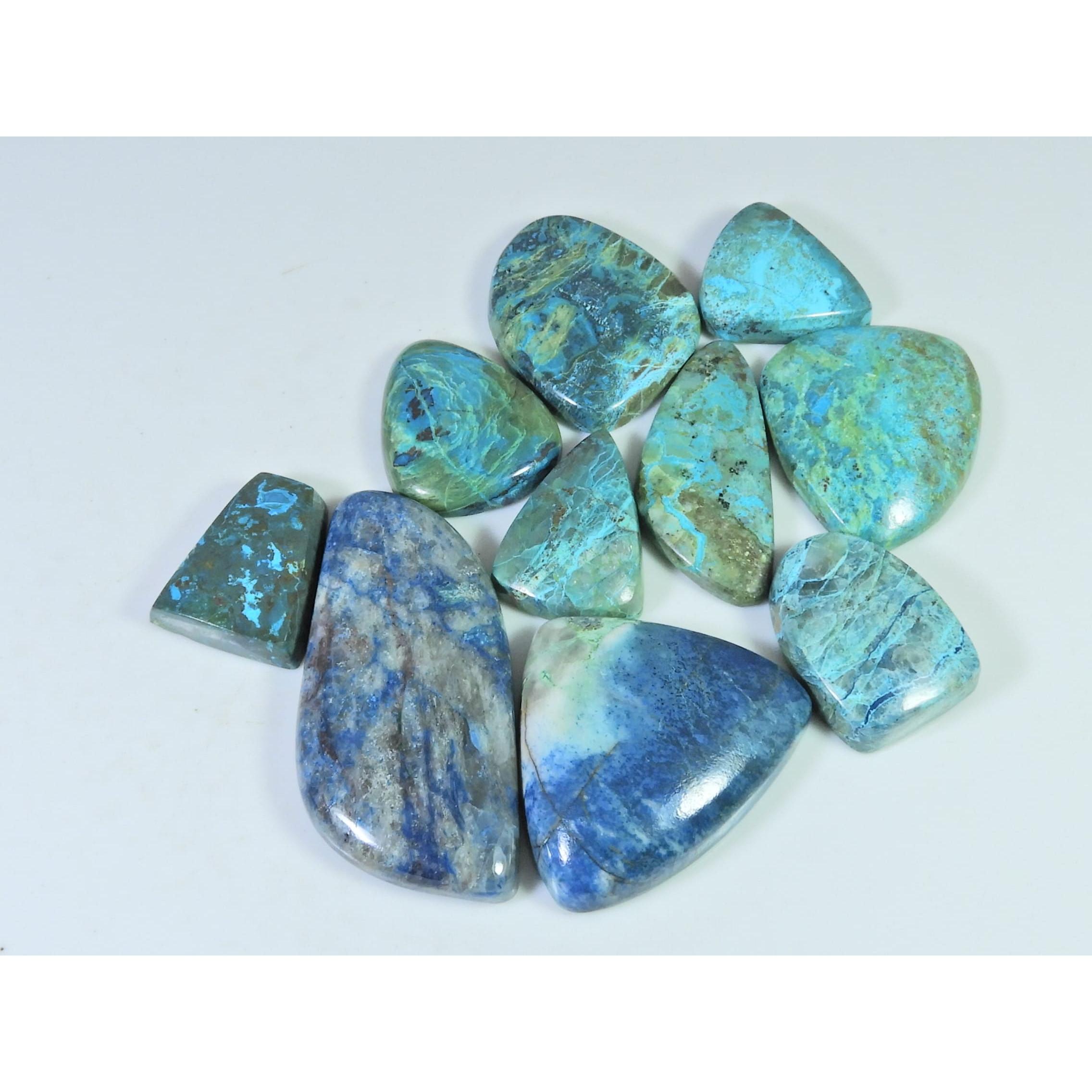 286Cts. Natural Shattuckite Fancy Cabochon Loose Designer Gemstone 10Pcs Lot C-1528