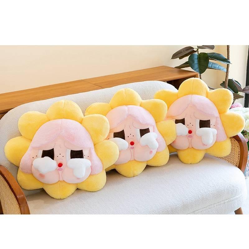 Flower Shy Girl Plush Pillow Super Soft For Living Room Hugging And Watching Tv**