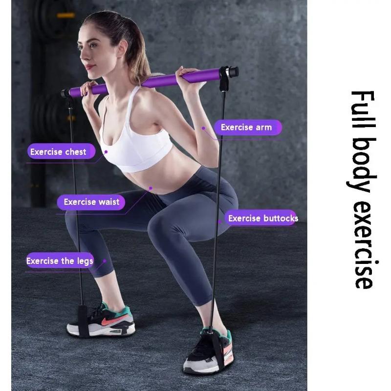New Fitness Yoga Pilates Bar Cross Fitness Resistance Band Trainer Yoga Pull Up Bar Pull Rope Portable Home Gym Body Exercise