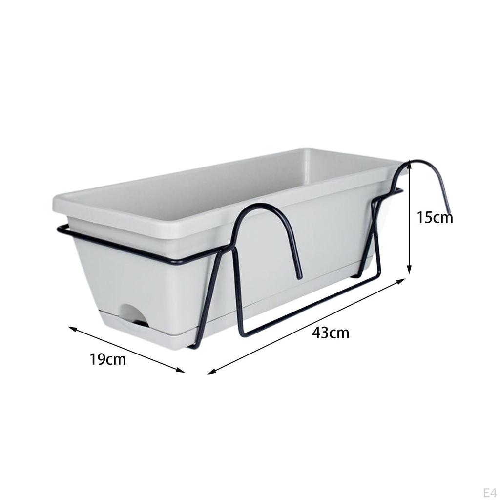 Balkon Çiti Asılı Saksı 17x7.4x5.9 İnç Çıkarılabilir Tepsi Kolay Kurulum Çok Amaçlı Saksı