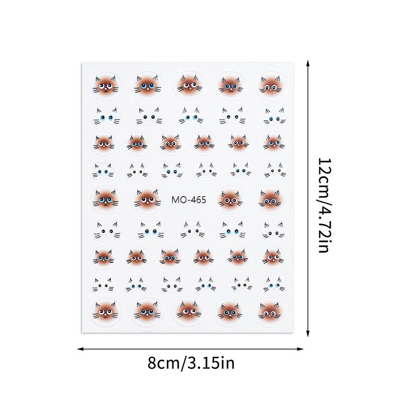 1 Sheet Cute Pet Nail Art Sticker Cartoon Animals Little Cat Design Nail Decoration Decals
