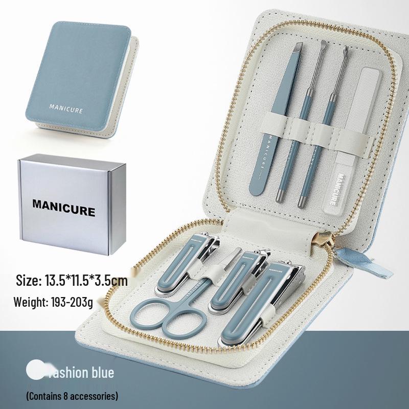 Portable Anti-Splash Nail Clipper and Scissors Set: High-End Pedicure Tools with Case