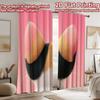 2D flat printing 2pcs Curtains Calico Cat Portrait Green Eyes Digital Printed Polyester Drapes Party Decorations for Door Wall