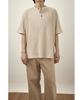 YOUTH Waffle Henley Neck H/S T-Shirt - Light Beige