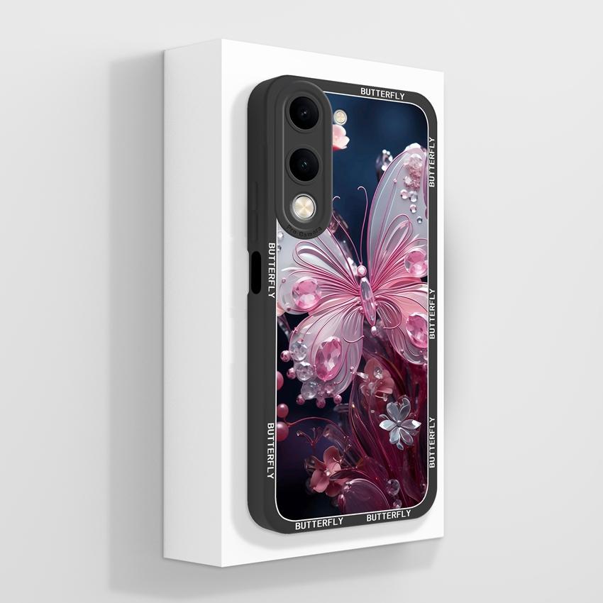 Für Vivo Y04 Y03 Y02 Y11 Y15 Y20 Handyhülle Niedliches Cartoon-Mädchenmuster Glattes Flüssigsilikon Stoßfester Schutz Rückseitenabdeckungen Hülle Für Vivo Gehäuse