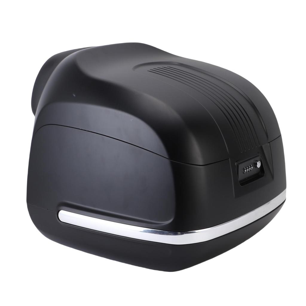 35L Universal Motorcycle Rear Case Vintage Water Proof Motorcycle Rear Top Box for Electric Scooters Black