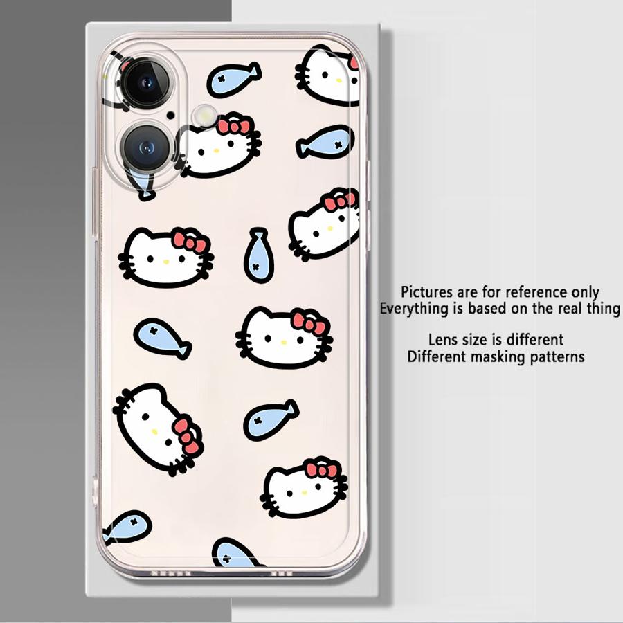 Sanrio Cartoon Hello Kitty Case for iPhone 17 Pro Max 12 Mini 7 8 XR 11 15 14 Plus 13 Pro Air 16 XS Max Soft Phone Cover