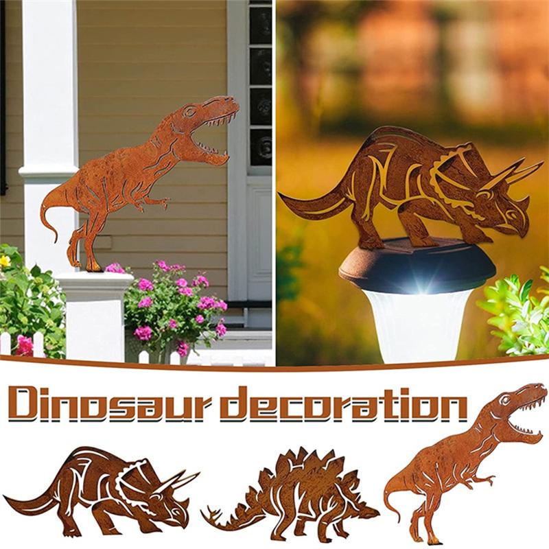 M-Modern-Metal Dinosaur Fence Post Topper,Dinosaurs