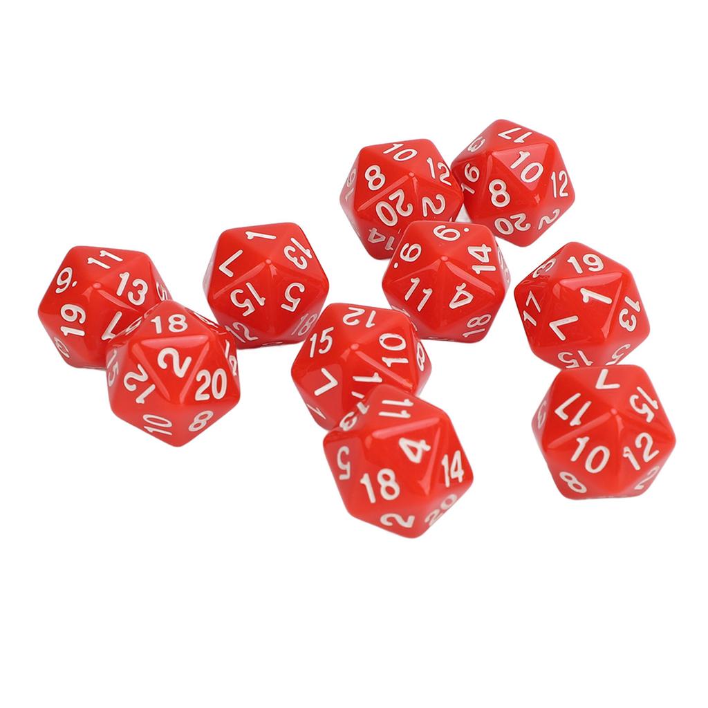 10PCS Polyhedral Dice Set Plastic Lightweight 20 Sided Dice for Role Playing Table Games