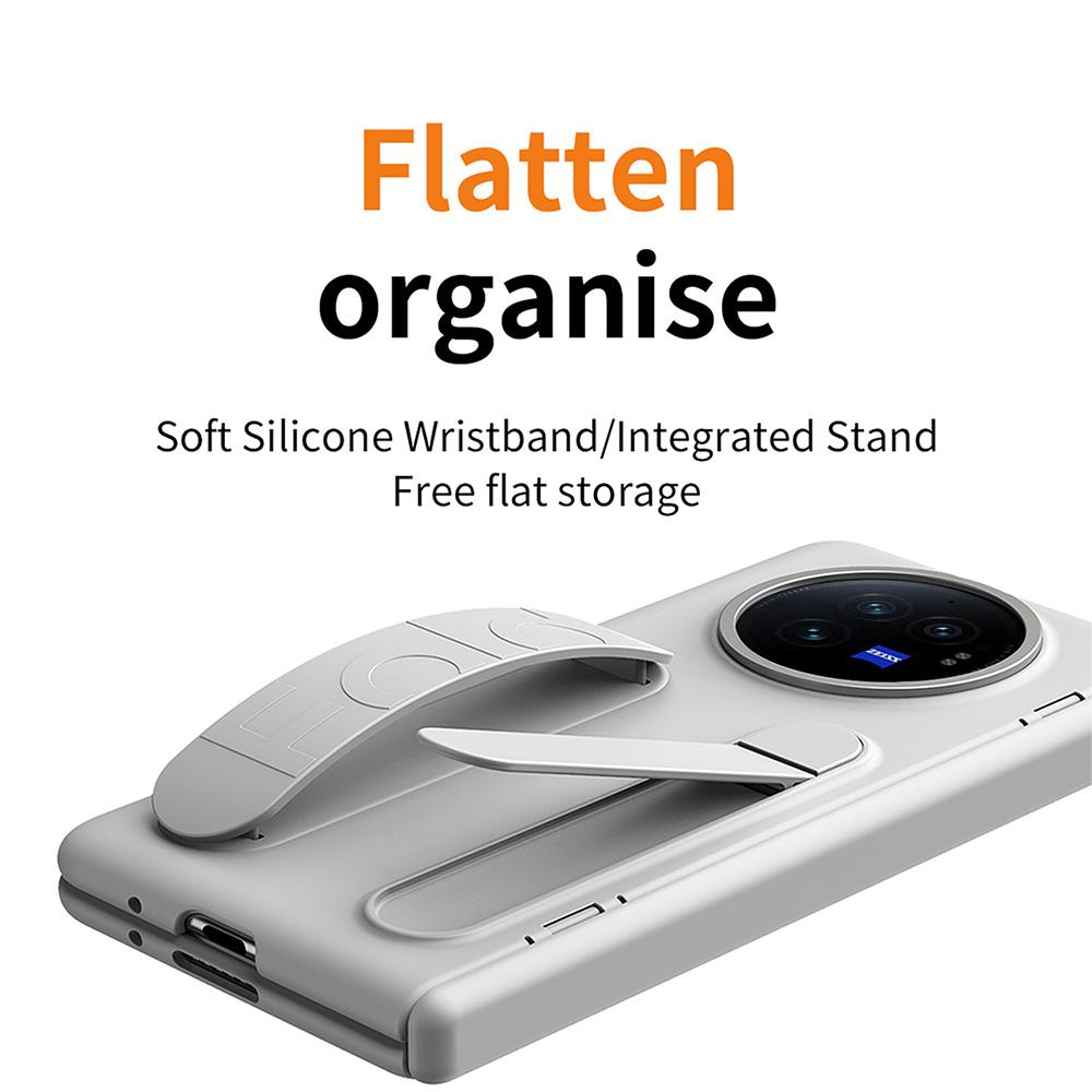 Etui na vivo X Fold3 z podstawką, opaską na nadgarstek, poliwęglanowa osłona na telefon z folią ze szkła hartowanego