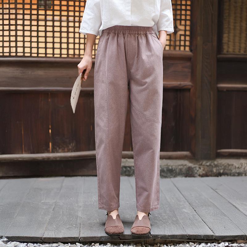 

Deer and Andi High Waist Slimming Carrot Pants - Solid Color Pure Cotton, Spring 2026 Collection M [85-105]