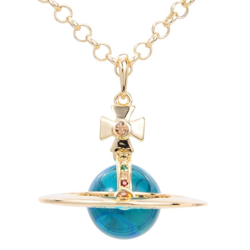 Kaiserinwitwe Weinrebe Vivienne groß m farbige Perlen Diamant dreidimensional Erde Planet Halskette Pulloverkette Damen