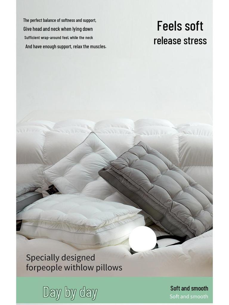 Luxus Satin Baumwolle & Seide Kissen: Ultra-weiche, bestickte 2-in-1 Nackenstütze Schlafhilfe