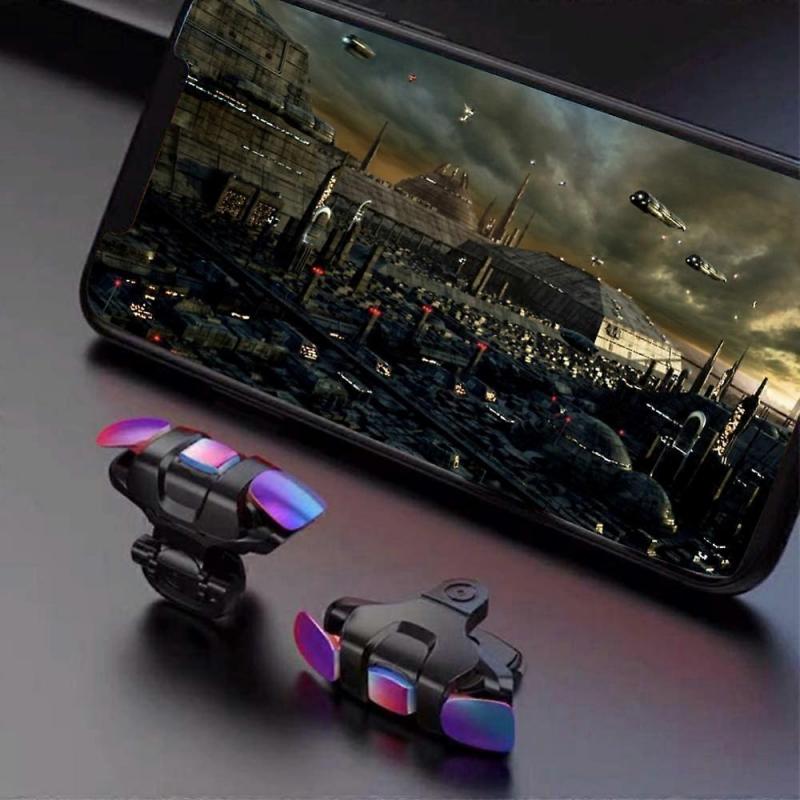 W3J 1 Pair Mobile Game Controller Trigger Cellphone Gaming Joystick s5b 4 Fingers Operation Trigger