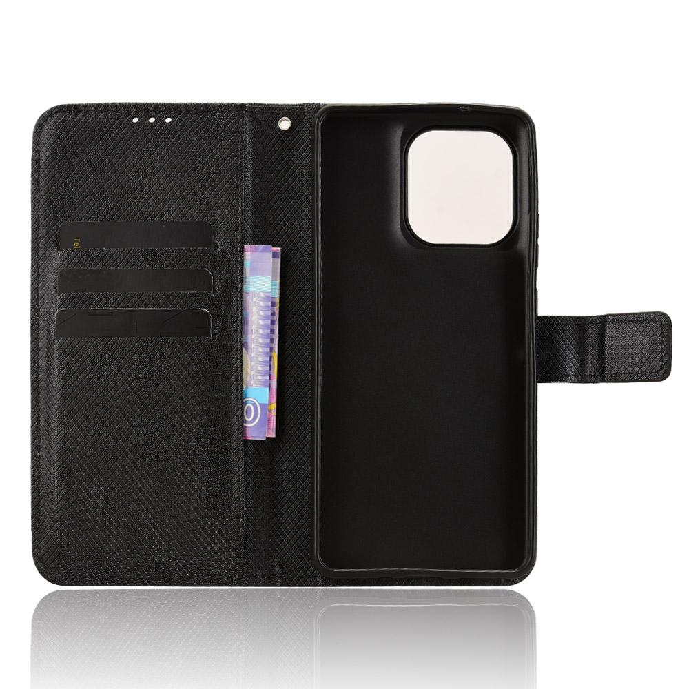 For Motorola Moto G86 Power 5G Leather Wallet Case with Strap Diamond Texture Phone Cover