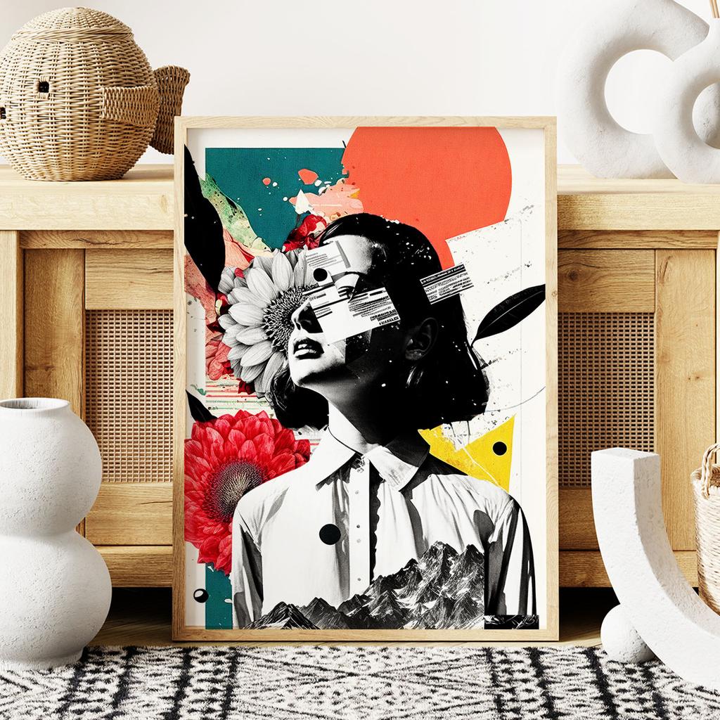 Plakat portret kolaż obrazy kolaże