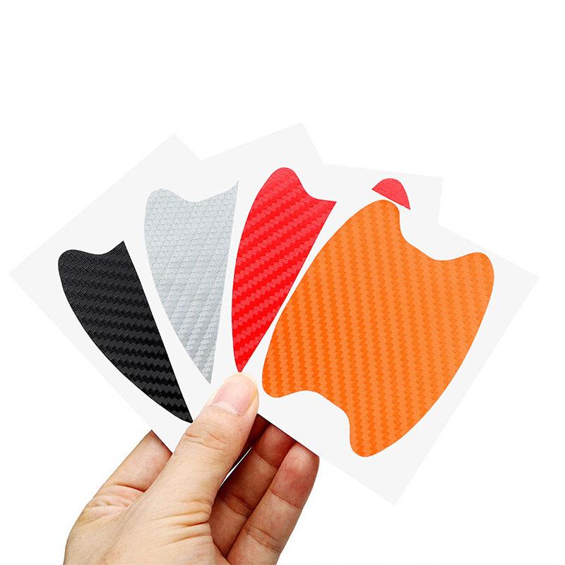 Naklejki na drzwi samochodu 4 szt./zestaw Pokrywa antyrysowa z włókna węglowego Naklejka na drzwi samochodu Pokrywa odporna na zarysowania Ochrona klamki samochodu Fil