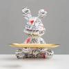 2025 New Graffiti Creativity Rabbit Figurine Bunny Ornament Home Decoration Animal Statue Storage Shelf Modern Room Sculpture