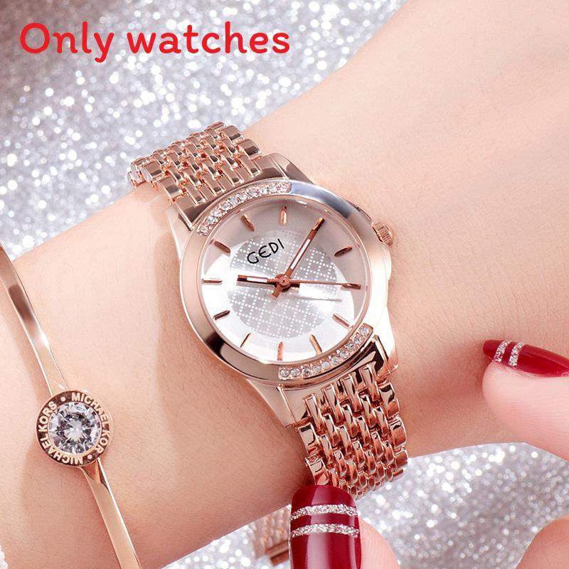 

Ladies Steel Band Quartz Watch With Decorative Dial And Water Resistance For Casual Wear White Pink
