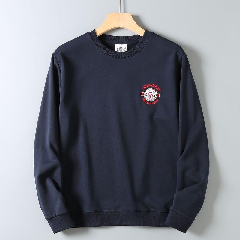 Men's Autumn Sweatshirt with Fish Scale Embroidery, Heavy Wash, and Long Sleeves, Suitable for Sports and Casual Wear
