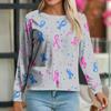 Women Long Sleeve Pattern Tops Pocket Working Stand-up Collar Single-breasted Protective Overalls Jacket Top Christmas