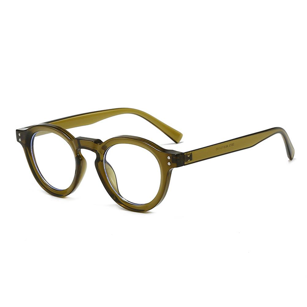 

New Fashion Small Round Sunglasses Women Shades Fashion Leopard Blue Lens Men Trending Rivets Frame UV400