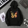 2025 autumn and winter fleece women's sweater threaded cuffs hem loose thermal hooded